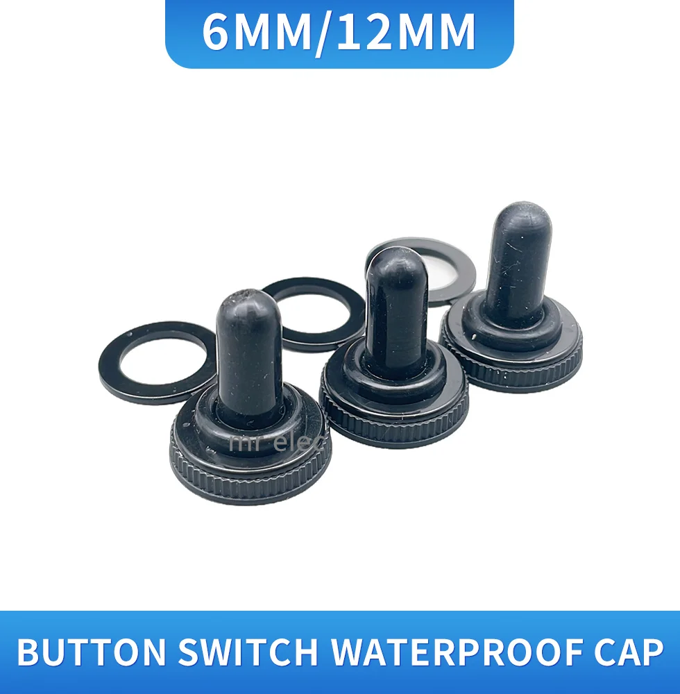 A13 10pcs/lot  Toggle Switch Waterproof Rubber Resistance Cover Cap Boot Black  Switch Knob Cap Waterproof Boot Cover  12mm
