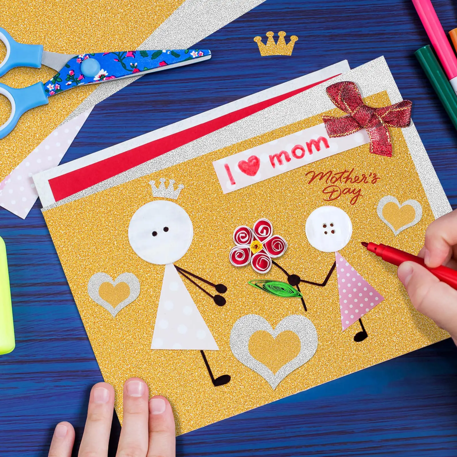 10 قطعة بريق البطاقات ورقة الذهب والفضة سباركلي ورقة Crafts بها بنفسك الحرف سكرابوكينغ الشارات ديكور المنزل دائم آمنة الاطفال الإبداع