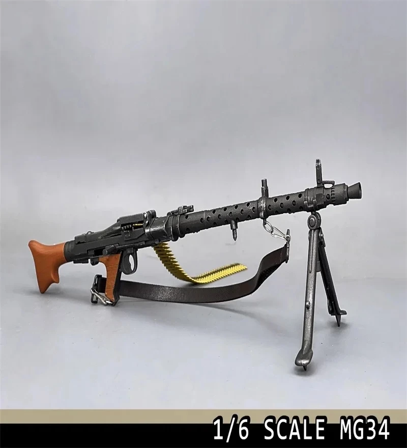 1/6 Soldier Accessories WWII MG34 Rifle Weapon 21CM Plastics Model Toy Fit 12\'\' Action Figures In Stock