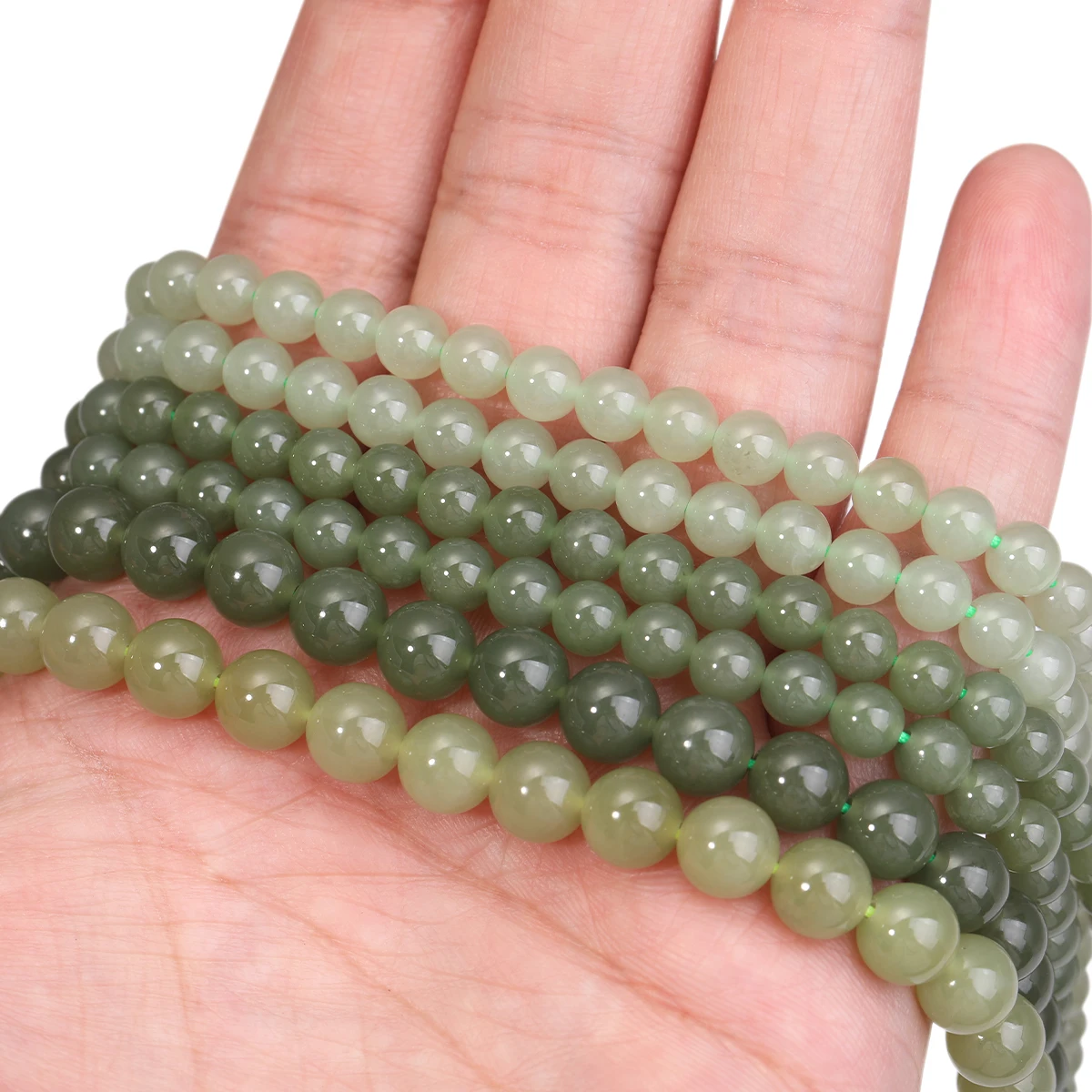 

Натуральный нефрит Хэтянь, бусины из драгоценных камней, круглые свободные прокладки, 6/8 мм, выберите размер, яшмовые бусины для изготовления ювелирных изделий, браслет, ожерелье