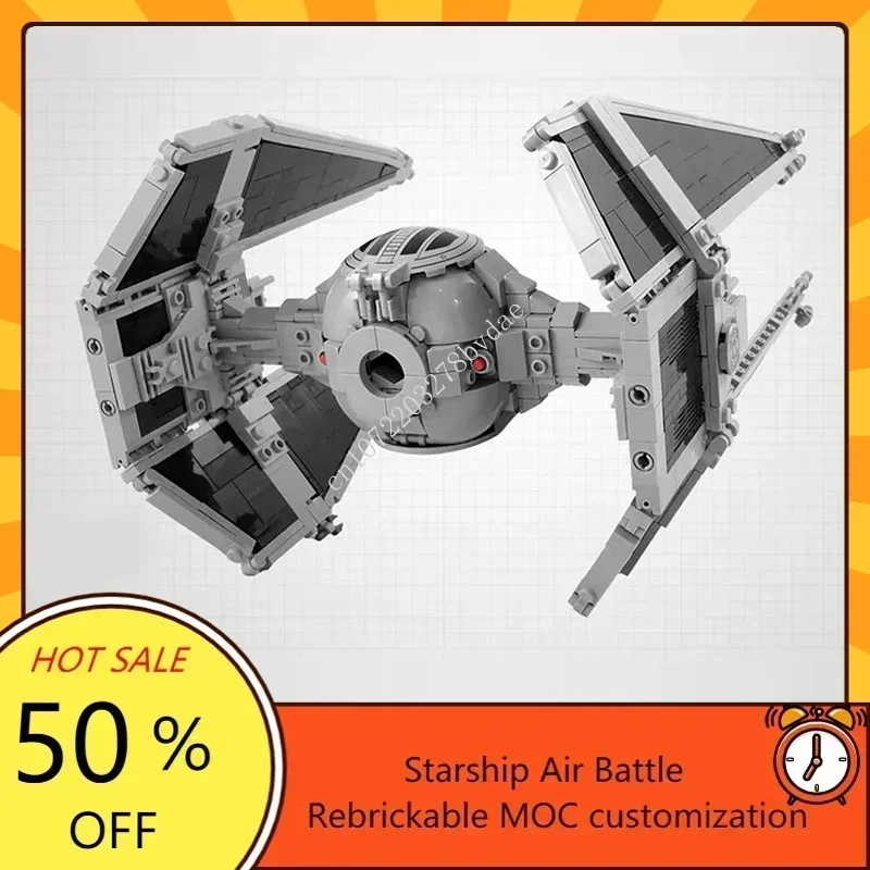 741PCS MOC Space Battle TIE Interceptor Model DIY Custom Assembly Puzzle Kit Technology Creative Assembly Toys for  Gifts