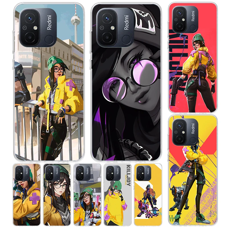 Valorant Killjoy Cover For Xiaomi Redmi 12 12C 10 10C 9 9C 9T 9A Phone Case 10A 8A 8 7A 7 6A 6 Pro K60 K20 K40 S2 Print Coque