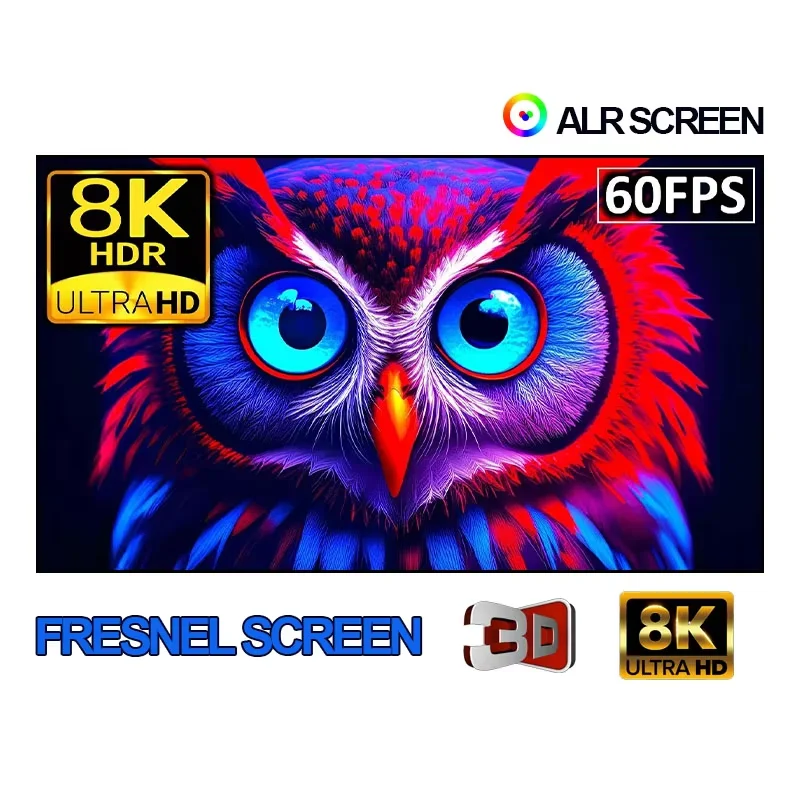 2026 Fresnel 5.0 Pro ALR Long Throw Projection Screen Fixed Frame Ambient Light Rejecting for Normal Projector CLR 8K HD 3D