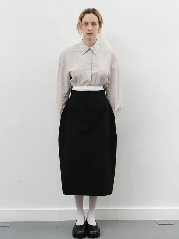 

Юбка-миди Amomento Lantern ape, женская летняя новинка 2025, однотонная, простой дизайн, юбка-ваза с цветочным узором, юбка-трапеция