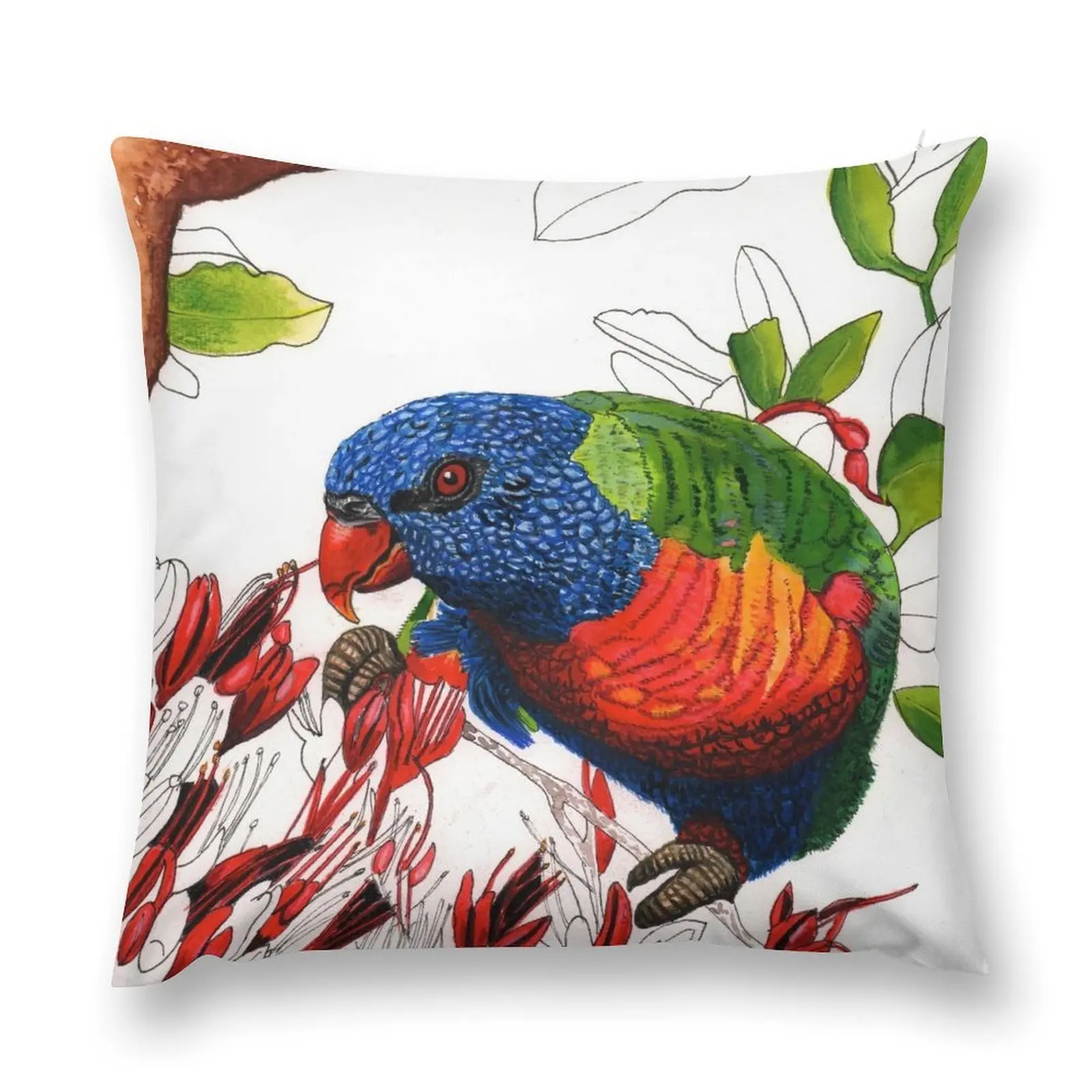 

Lorikeet Rainbow Australian Bird Throw Pillow Pillowcases Room decorating items Throw Pillow Covers pillow