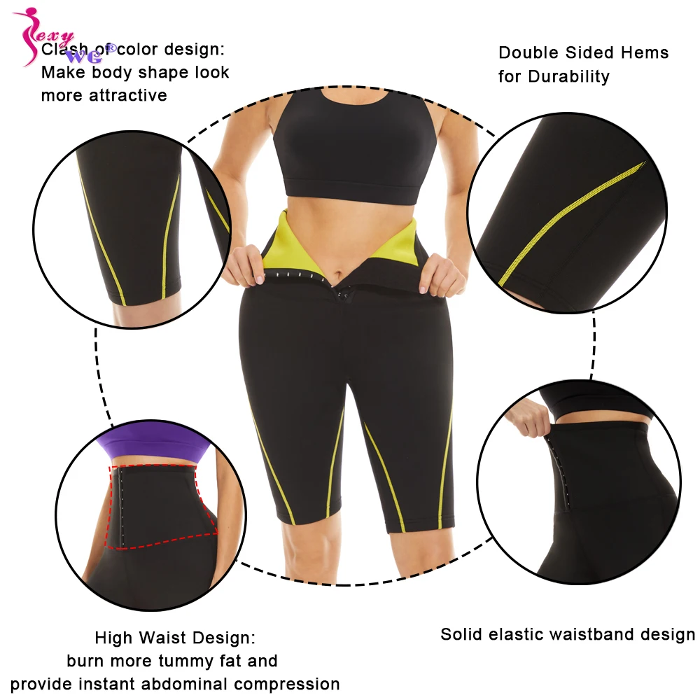 SEXYWG Women Weight Loss Pants Sweat Sauna Shapers Legging Waist Trimmer Hot Slimming Shorts Female Sport Workout Fitness Pant