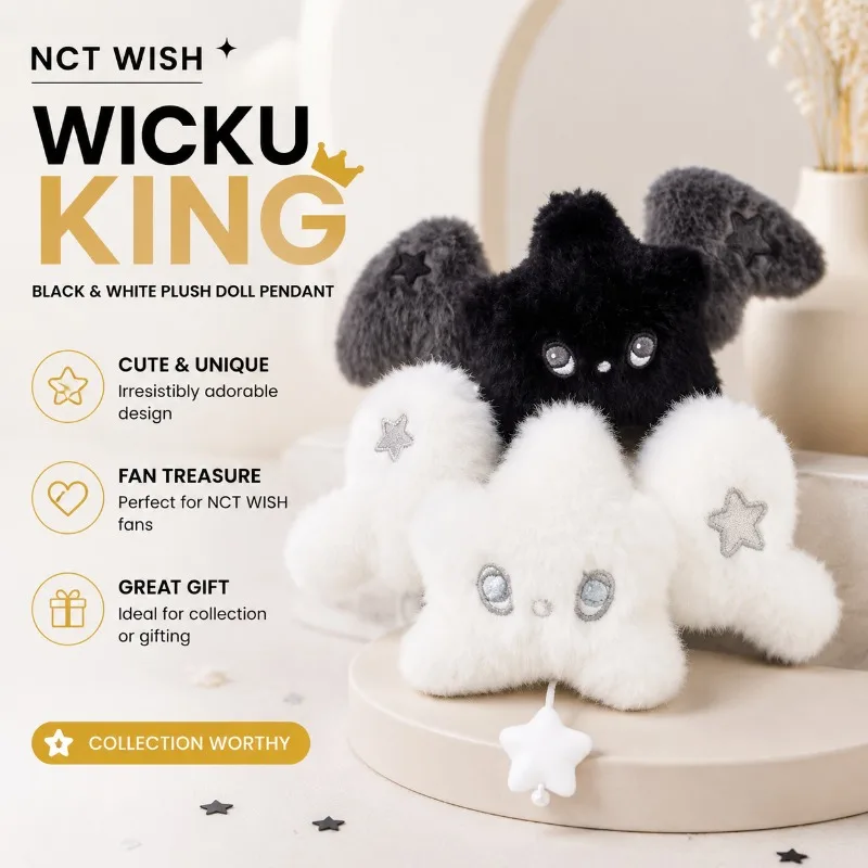 Black White Cartoon Plush Pendant Lovely Stuffed Doll Bag Hanging Ornament High Appearance Accessory Fan Keepsake Decorative