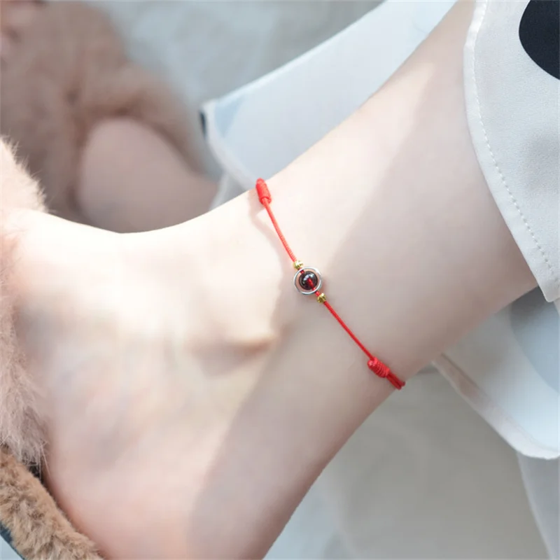 الأزياء اليدوية سوار حبل أحمر محظوظ الإسورة النساء الرجال عشاق أفضل أصدقاء محظوظ سوار خلخال حجم ضبط