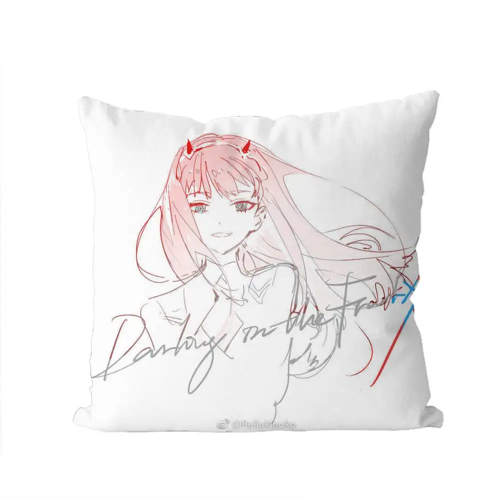 

Pillow Case Luxury Double-sided Darling In The FranXX 02 For Car Pillows 45x45 Cushions Cover Home And Decoration Sofa Pillowcas