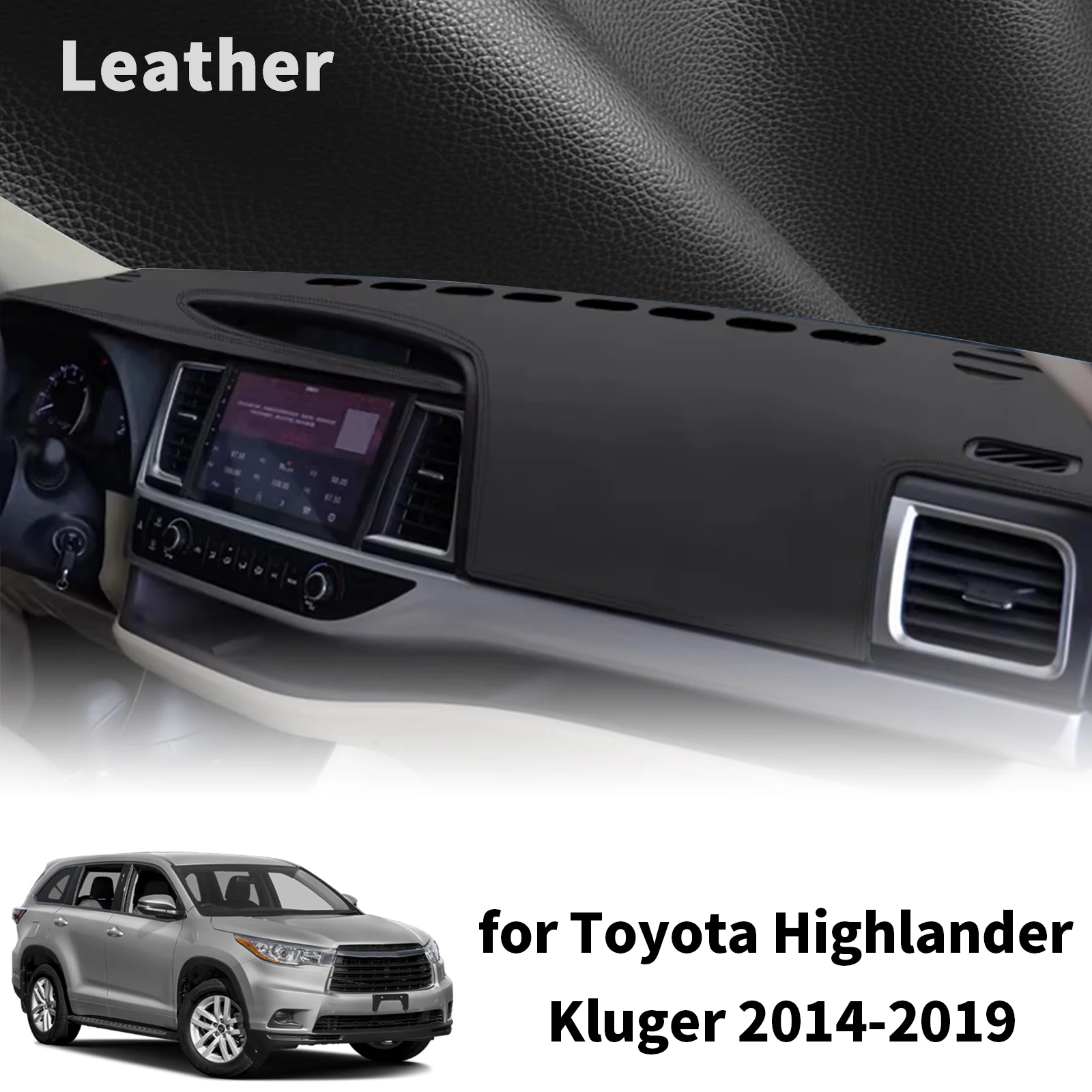 for Toyota Highlander Kluger 2014-2019 XU50 High Quality Dashboard Cover Dashmat Sunshade Anti‑UV Protector Dash Mat Pad