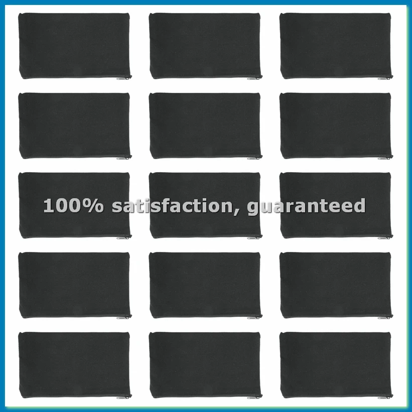 

Набор из 15 черных холщовых сумок-пеналов 8,3x4,7 дюйма на молнии для хранения канцелярских принадлежностей, для граффити, DIY, подарочная сумка - ABWY