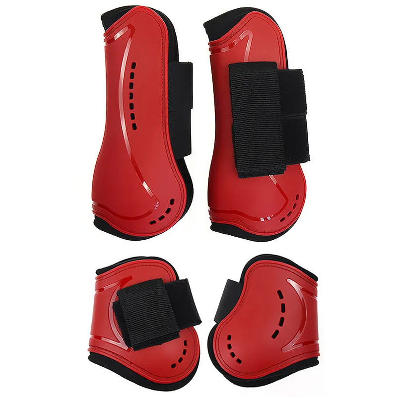 No. 12 Obstacle Horse Knee Pads Horse Leggings PU Shell Elastic Cushioning Inner Pad Protective Horse Leg Nylon Velcro