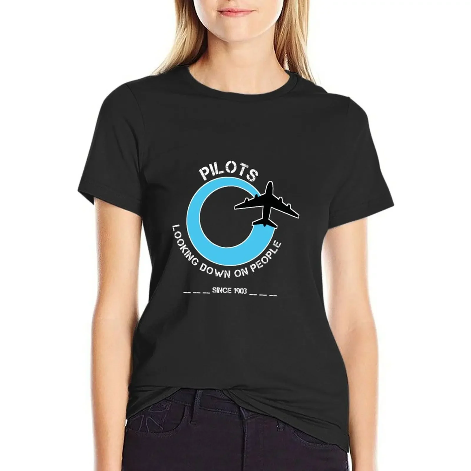 

Pilots Looking down on people Since 1903 T-Shirt oversized tops Blouse white t-shirt dress for Women sexy