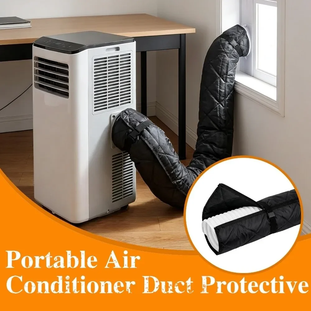 Air Conditioner Hose Insulation Cover Portable AC Exhaust Duct Thermal Sleeve Heat Shield Dustproof Wrap with Buckle Straps