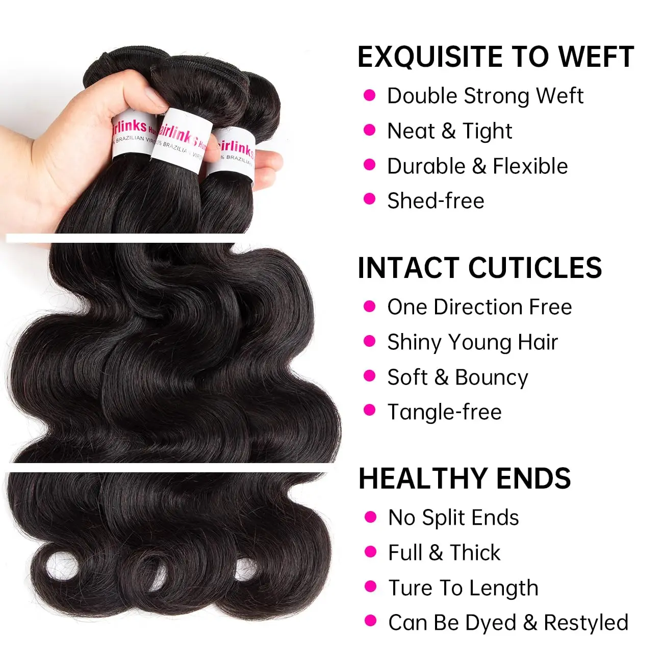 10A Brazilian Virgin Human Hair Body Wave Bundles Natural Color 100% Unprocessed Brazilian Human Hair Wavy Hair