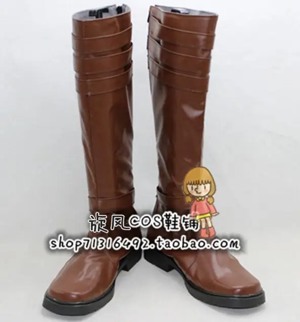 

Men Cosplay High Boots Jedi Shoes Brown Leather PU Knee Spring