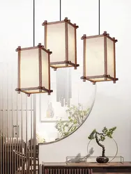 Loft Vintage Japanese Pendant Lamp Chinese Zen Corridor Bar Restaurant Southeast Asian Wood Pendant Lamp Villa Decorative Light