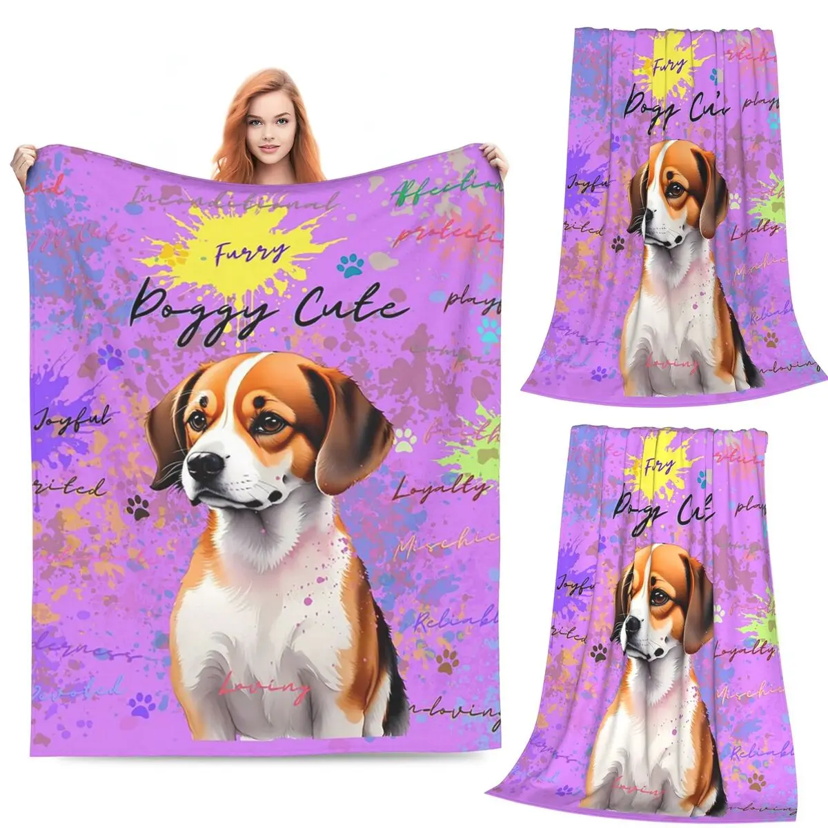 

Разноцветные одеяла для работы искусства Beagle Words, фланелевое одеяло для дивана, легкое одеяло для дивана, офиса, покрывало, одеяло