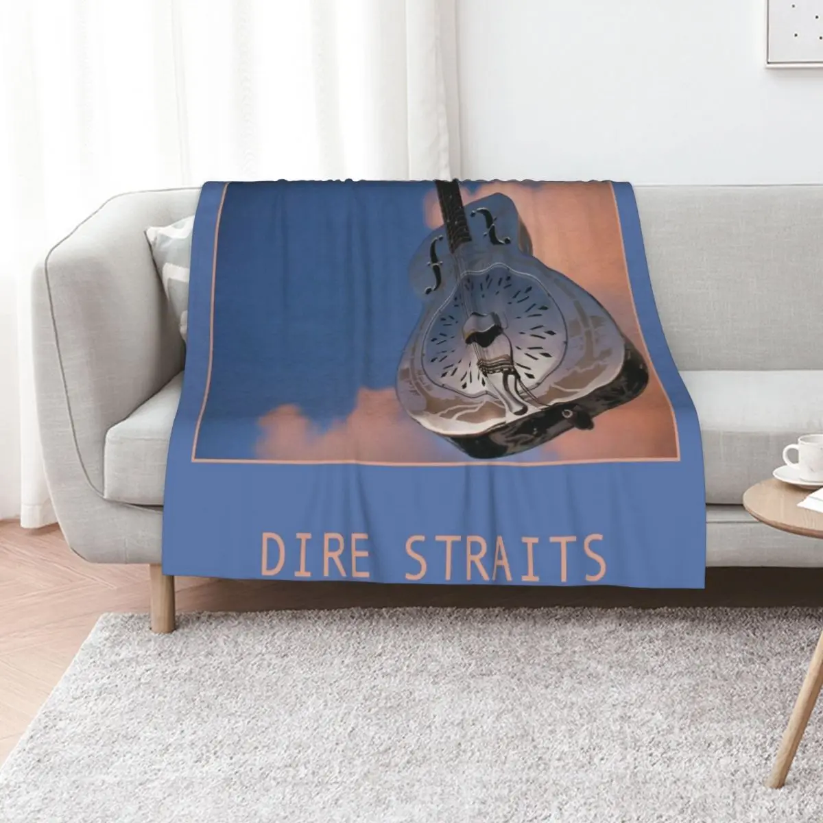 Dire Straits Brothers In Arms Album Cover Throw Blanket Travel Size Cozy Blanket for Plane Train