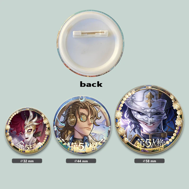 32/44/58mm Anime Cute Game Identity V Button Pin Cartoon Character Brooch Badge Backpack Accessories Game Gift Fans Collect