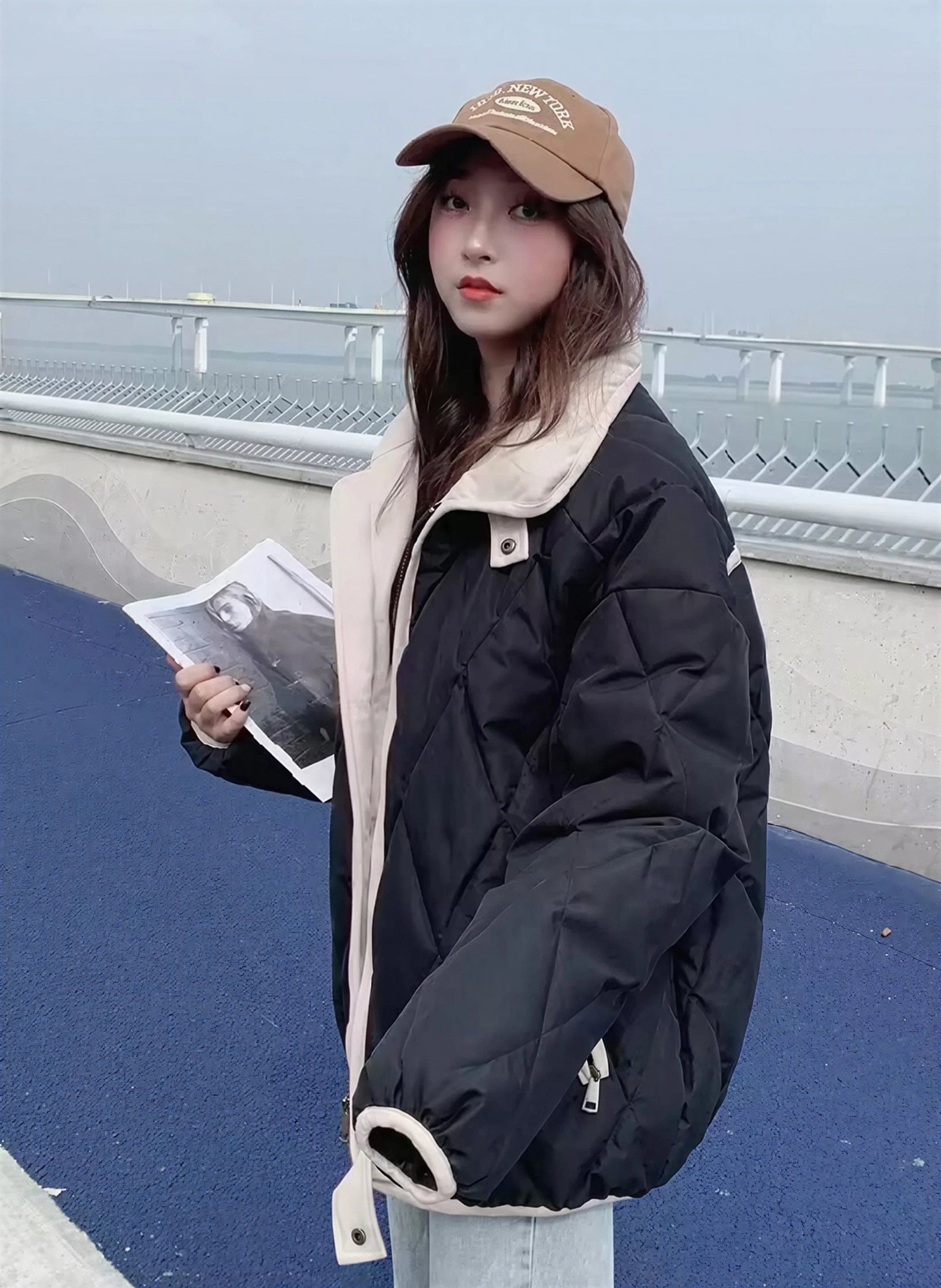 Parkas Womens Parka Coat With Real Fur Autumn Bio-Cotton Multi-Pockets Stuffed Snap-Button Cinching Drawcord Packable Tied Broad