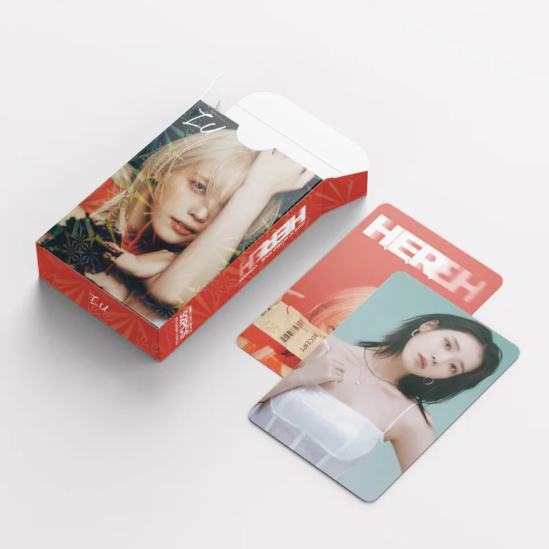 Imagem -06 - Impresso hd Photocards Adesivos Kpop Idol Girl iu Novo Álbum Série Hereh Alta Qualidade Cartões Lomo Lee ji Eun Presentes Fãs 92 Peças por Conjunto