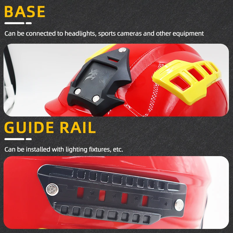 خوذة إنقاذ المياه في الهواء الطلق مقاومة للصدمات، تهوية عازلة قابلة للتنفس، محيط الرأس قابل للتعديل، قاعدة ثابتة متعددة الوظائف #5