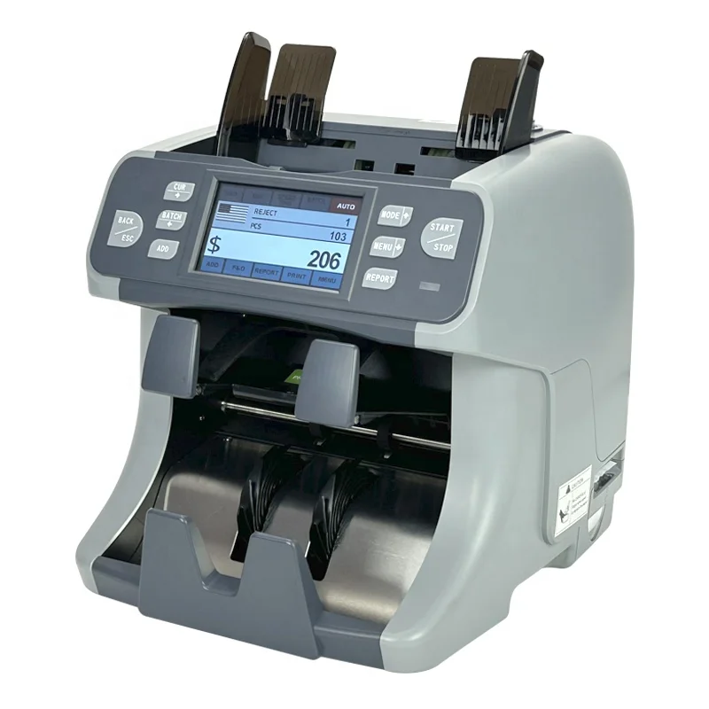 الكشف عن الطباعة الرقم التسلسلي متعدد العملات قيمة المزيج آلة عداد النقود عالية الجودة عد الفواتير النقدية #2