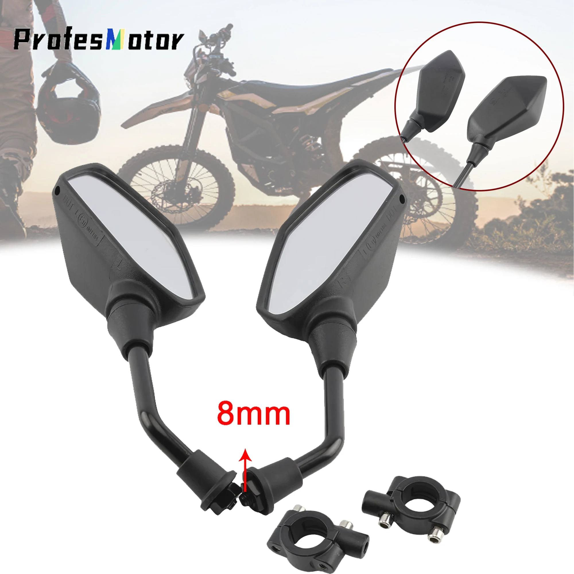 Motorcycle Rearview Mirror Set 2Pcs/Pair for Sur-ron Light Bee S X Surron Parts Road Electric Vehicle Moto Safety Water Proof