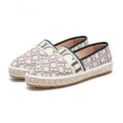 Loafers Lace-up Flats Sparkling  Handmade Grass Woven Soles Stylish and Versatile Exquisite Craftsmanship Women's shoes Brand