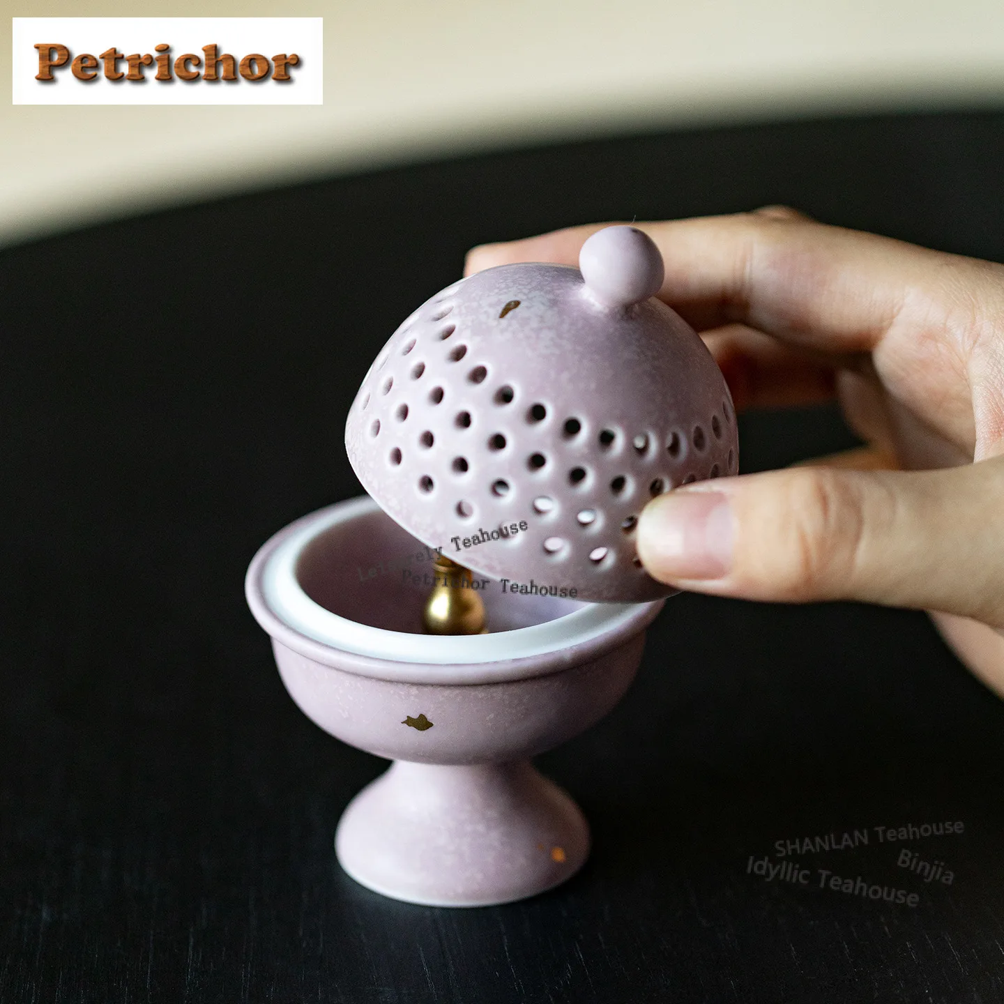 Sprinkle Gold Purple Incense Holder Zen Garden Incense Burners Mosquito Coil Holder Meditation Censer Chinese Tea Set Ornaments