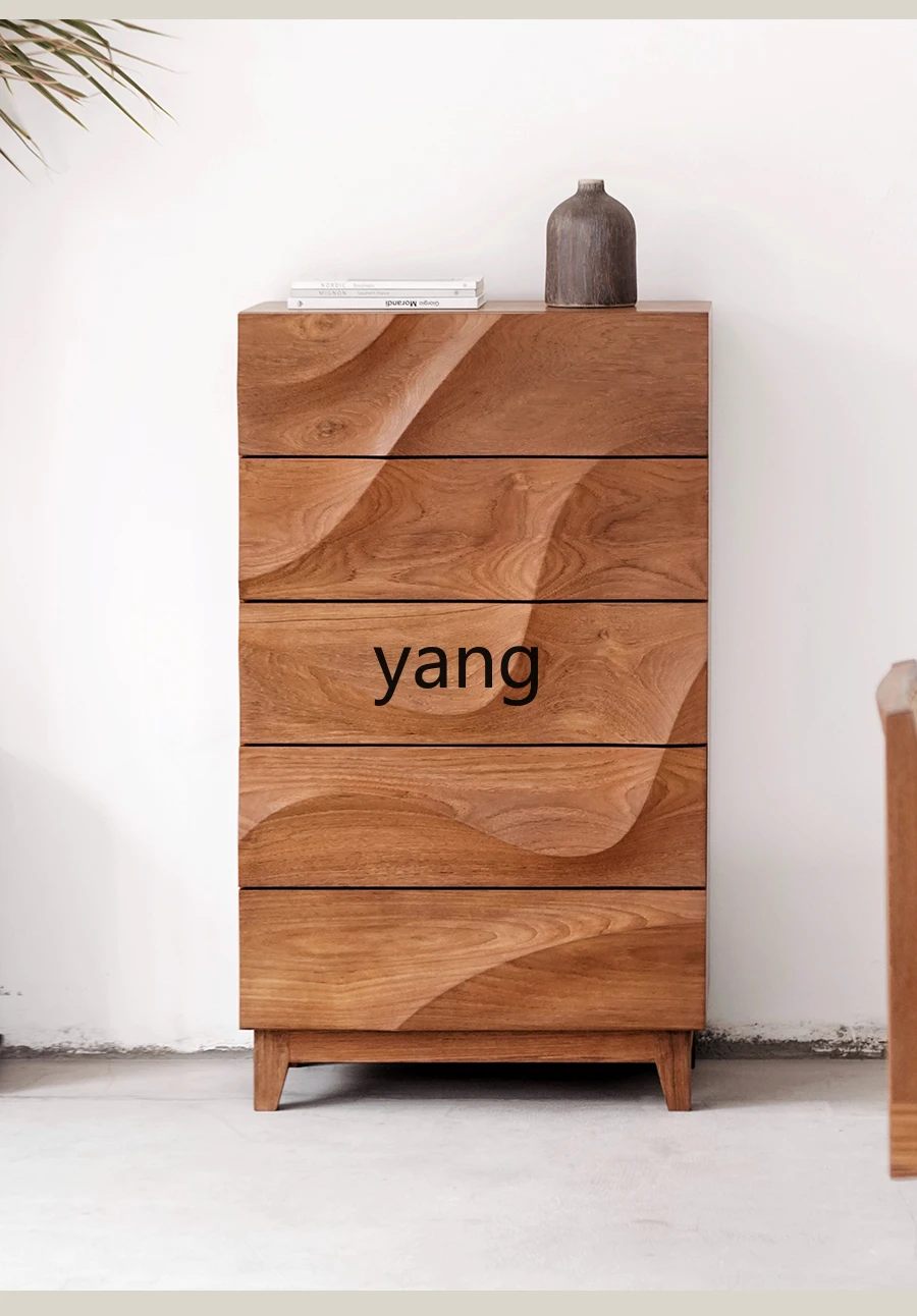 LH   Five-Bucket Solid Wood Bedroom Storage Modern Cabinet
