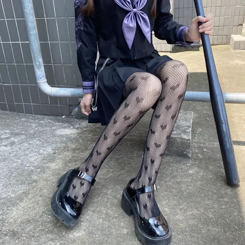 ロリータ-女性のためのキュートでセクシーなタイツ,ゴシックパンクスタイル,アニメ,ブラック
