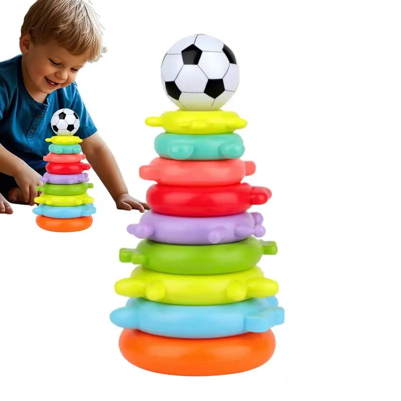 

Stacking Ring Toy Rainbow Balance Stacking Game Preschool Learning Stacker Toy For Traveling Schools Daycare Centers
