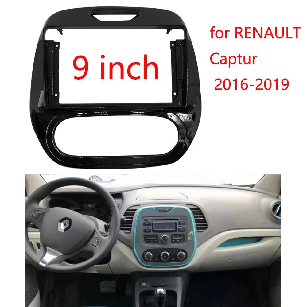 

For RENAULT Captur Manual 2016-2019 Mount Kit 9 inch Car DVD Frame Audio Dash Trim Kits Facia Panel Radio Player screen 2Din