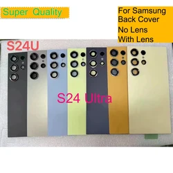 10Pcs/Lot For Samsung Galaxy S24 Ultra S24U S928 Housing Back Cover Real Case Battery Door Chassis Housing WIth Lens Replacement