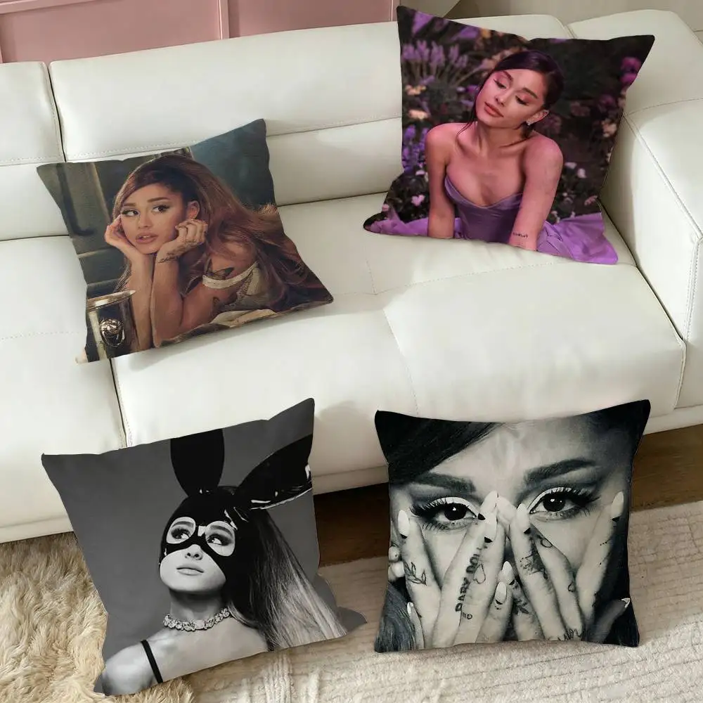 A-Ariana Grande Pop Singer  Square Double-Sided printed Pillow Case Bedroom Bedside Pillow Sofa Cushion Cover