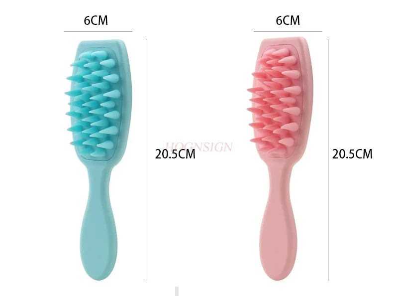

Wide Teeth Shampoo Brush Wet And Dry Use Hair Care Soft Silicone Hair Washing Comb Extended Handle Head Scalp Massage Brush