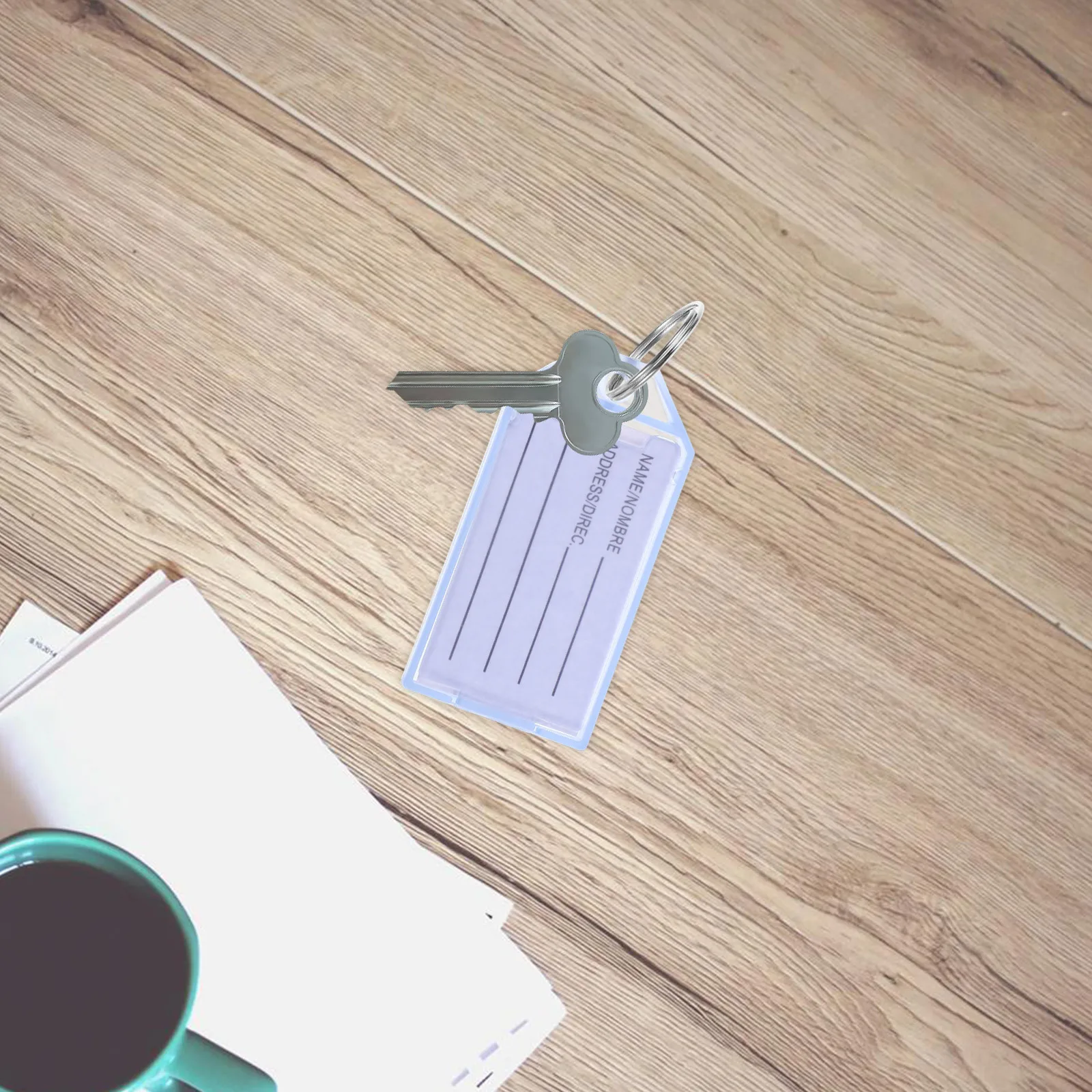 30Pcs Plastic Key Tags Clear Flip Cover Key Identifiers Labels for Home Office Travel Luggage Utility Keychain