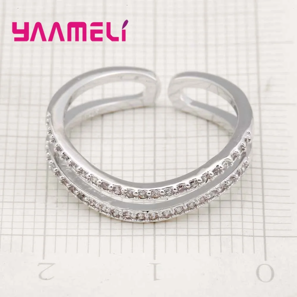 7 Designs Fashion Women Finger Band Rings 925 Sterling Silver Jewelry for Wedding Engagement Gift Female Anillos Adjustable Size