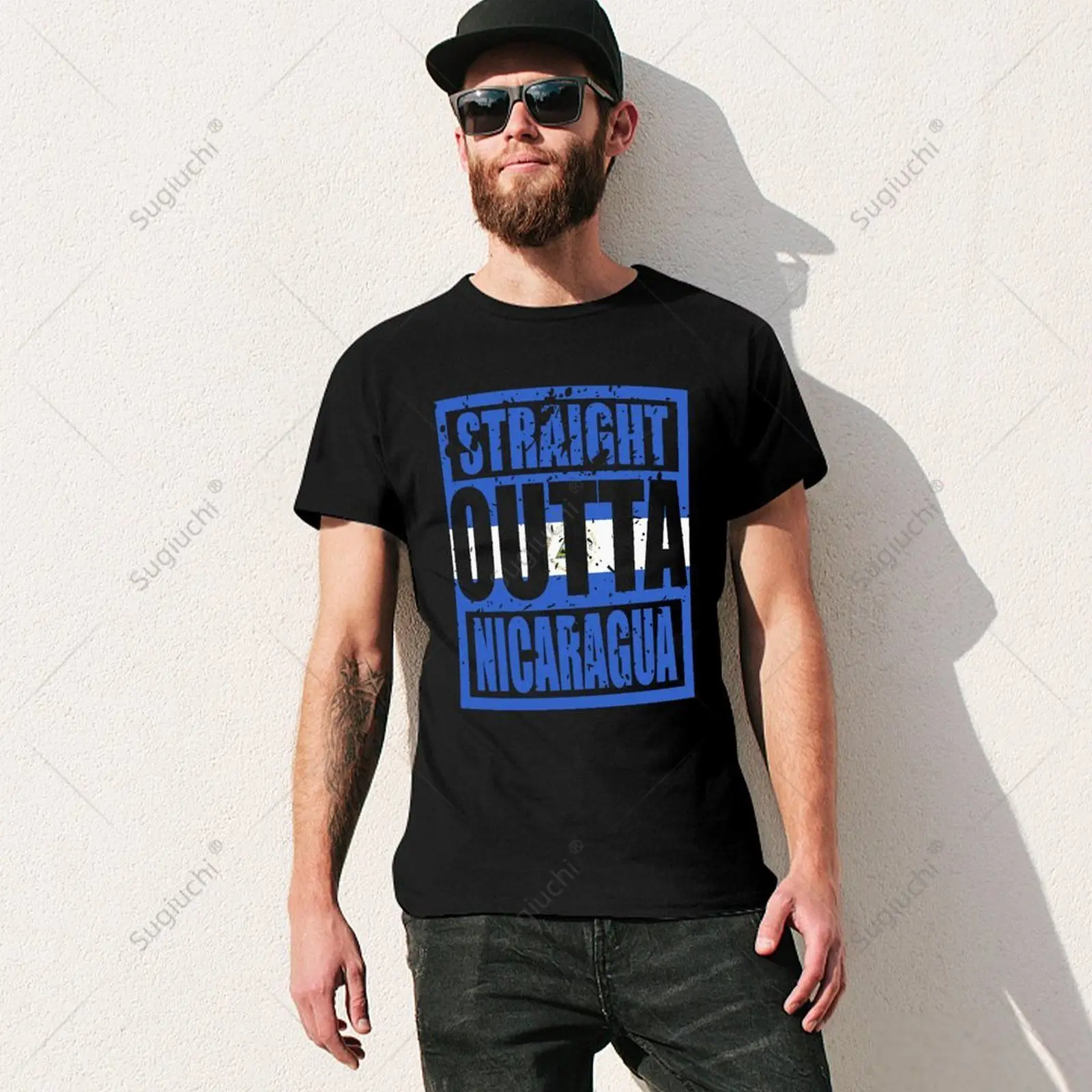 Unisex Men Straight Outta Nicaragua Tshirt Tees T Shirts Women Boys 100% Cotton T-Shirt
