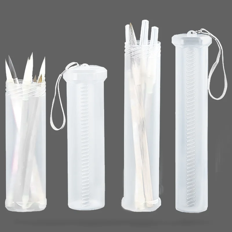 

4Pcs Spiral Design Plastic Brush Storage Box Watercolor Paint Holder Craft Tool Organizer for Artists Artist Storage Box