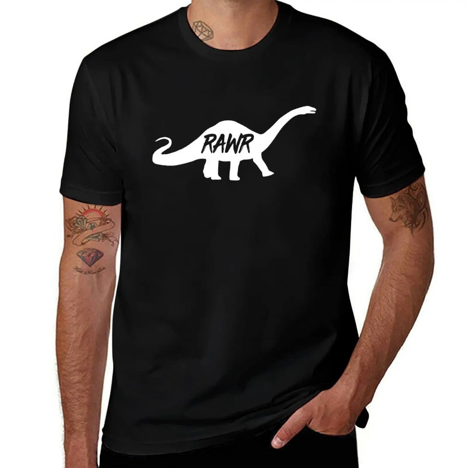 

RAWR says the dinosaur T-Shirt t shirts for man graphic vintage man t shirts graphic cotton tshirt 100% T-Shirt
