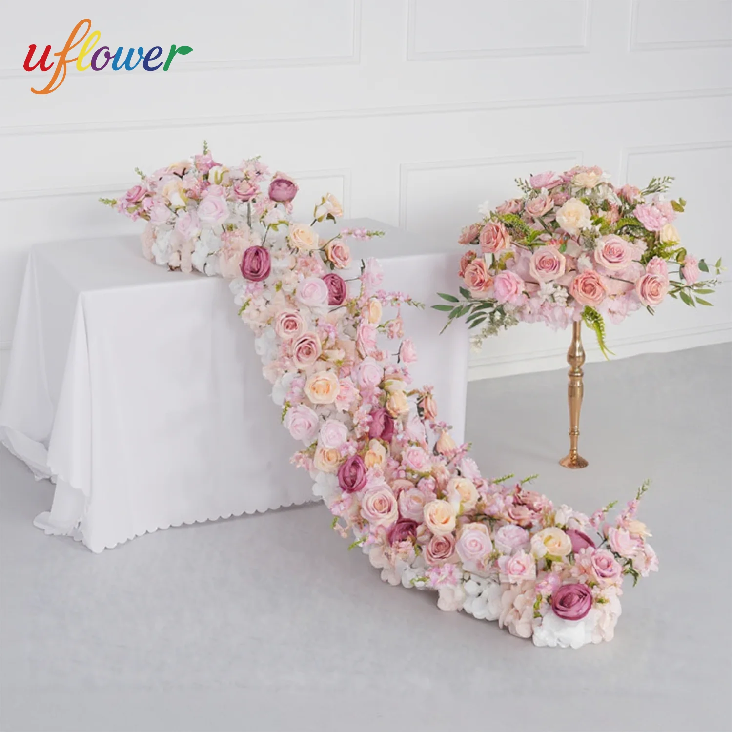 

Искусственная композиция из роз Uflower Hot Pink для свадебного стола, декор для фона, цветочный шар, дорожка для мероприятий и вечеринок