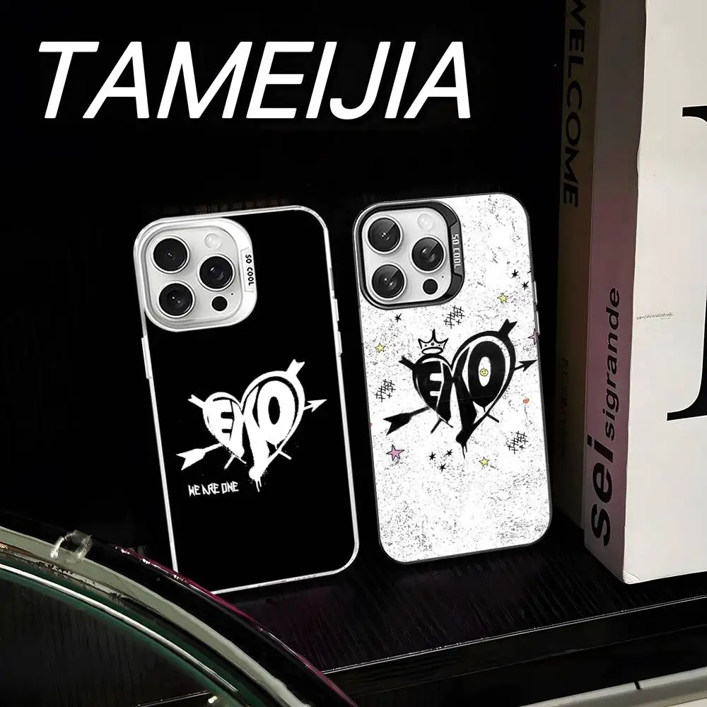 Funda para Teléfono Kpop E-EXO para iPhone 17 Air 16 15 14 13 12 11 Pro Max, Carcasa Rígida de Color
