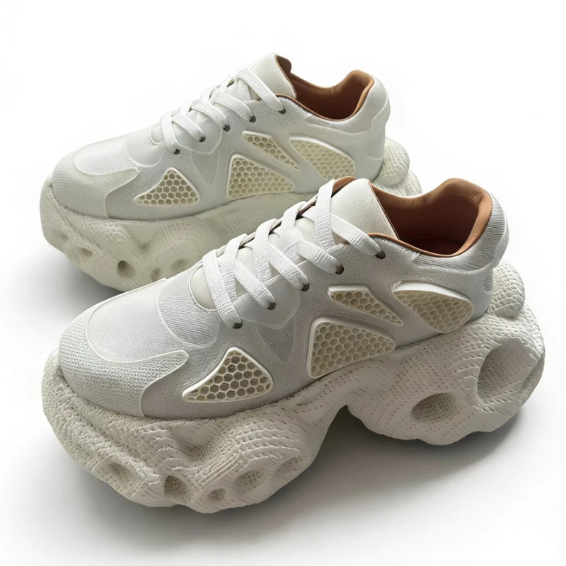 3D TPU Printing Design Shock-absorbing Casual Shoes for Men's Women's Non-slip and Wear-resistant Couple's Original Daddy Shoes