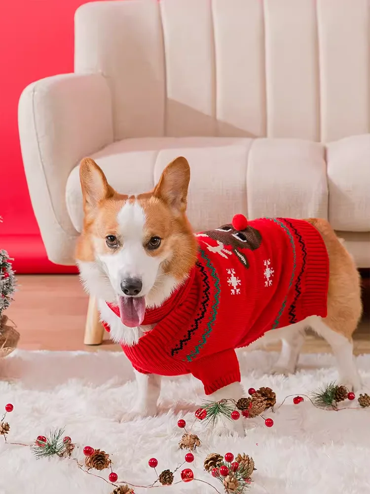 Quente cisas ano novo roupas para cães cachecol para cães pequenos e médios kawaii pomeranian chihuahua camisola para animais de estimação por pequeno um animal de estimação