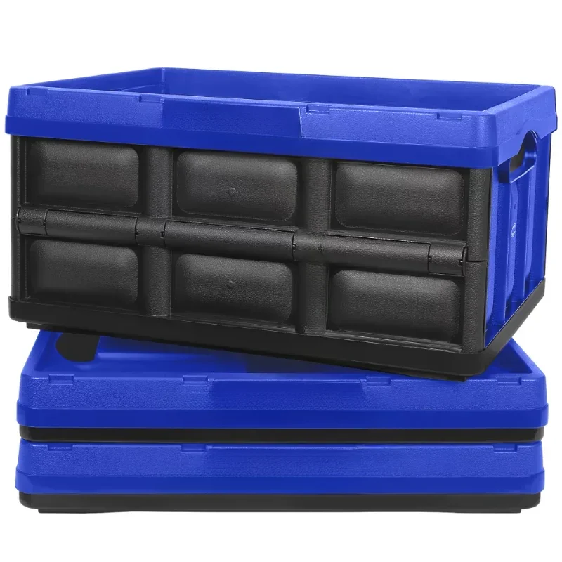 CleverMade Collapsible Plastic Storage Bin, No Lid, for Adults 8 gal Royal Blue, 3 Packstorage  storage boxes  storage box