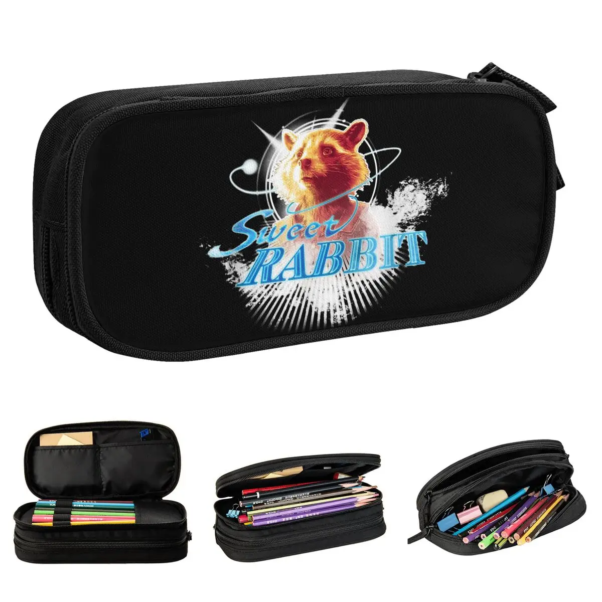 

Guardians Of The Galaxy Pencil Cases Classic Rocket Raccoon Sweet Rabbit Pen Bags Large Storage Students School Gift Pencilcases
