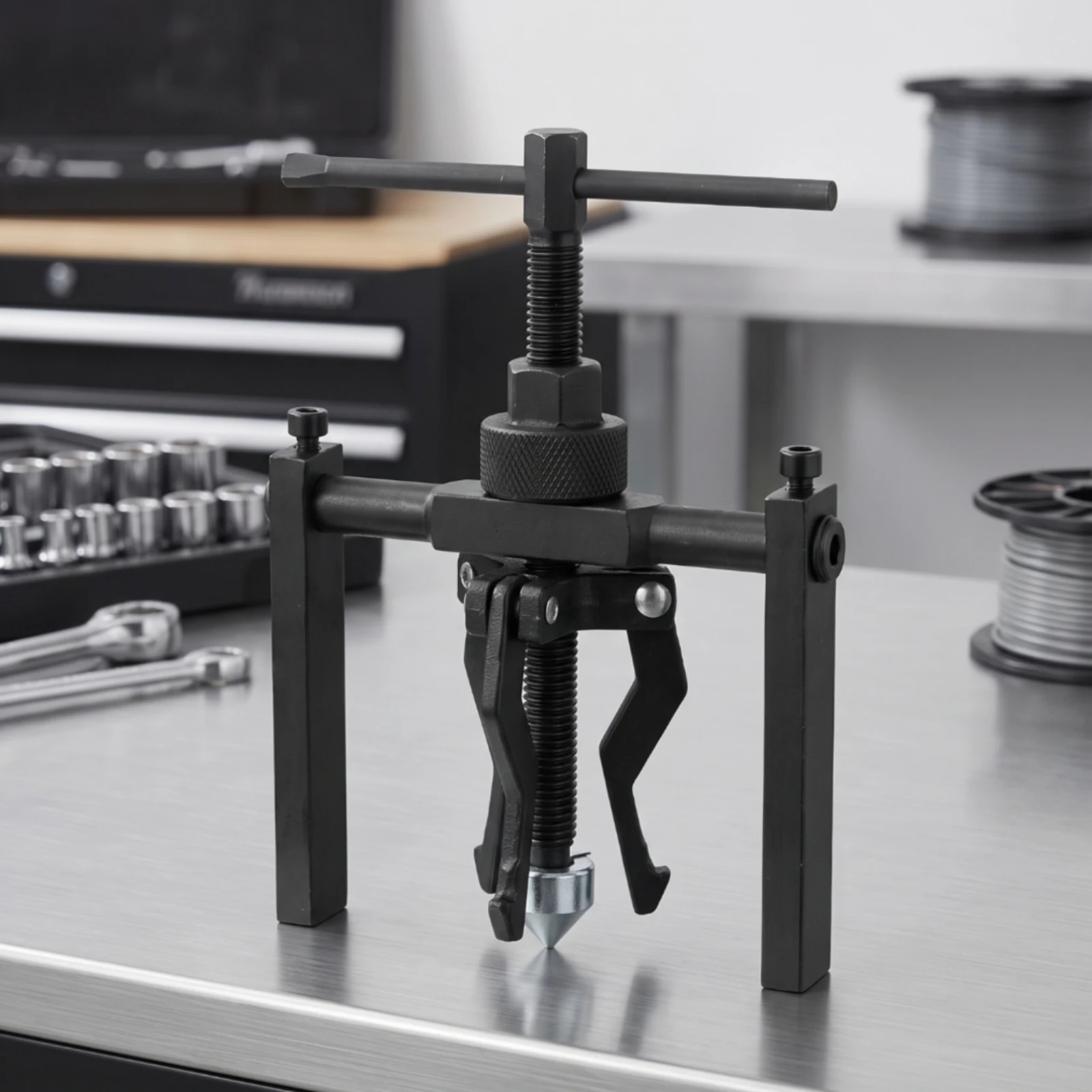 Internal Bearing Puller Manual Three-Jaw Bearing Puller Heat-Treated High-Hardness for Mechanics, Automotive Repair, Garages
